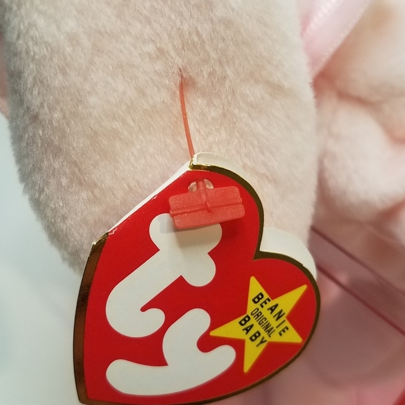 TY Hoppity Pink Bunny Beanie Baby Pink Case 90s Y2K - Picture 5 of 6